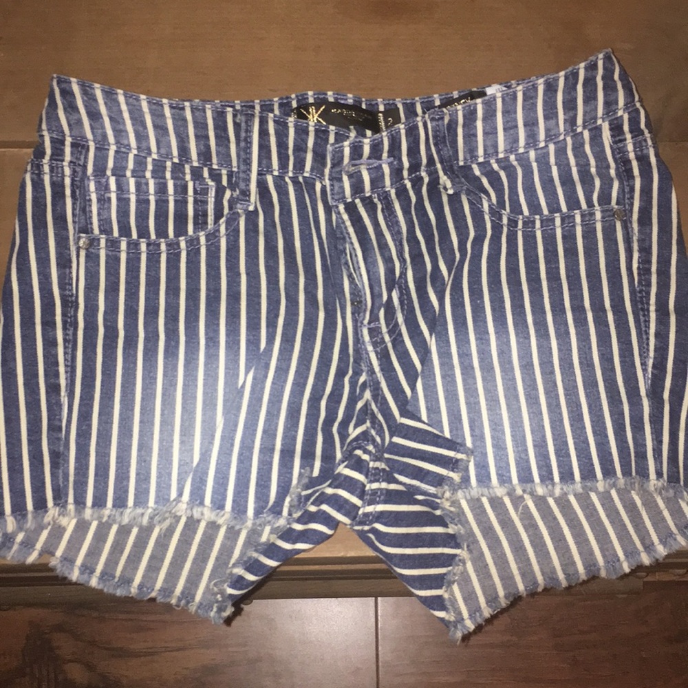 Striped Kardashian shorts